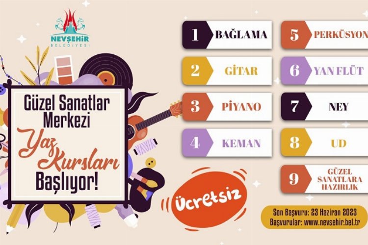 Nevşehir Güzel Sanatlar Merkezi kayıtları başladı